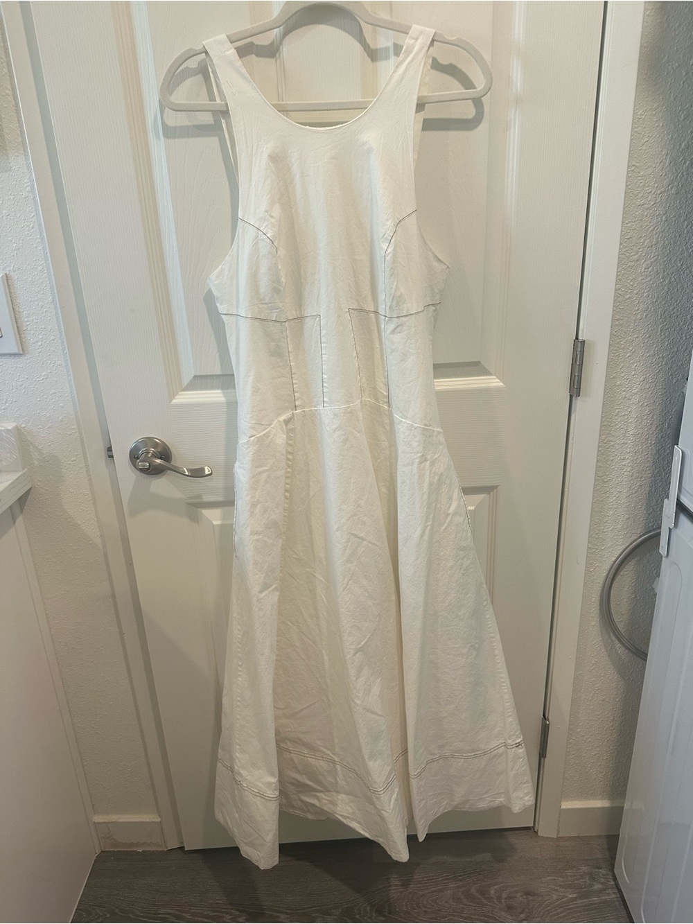 Anthropologie White Sleeveless Maxi Dress